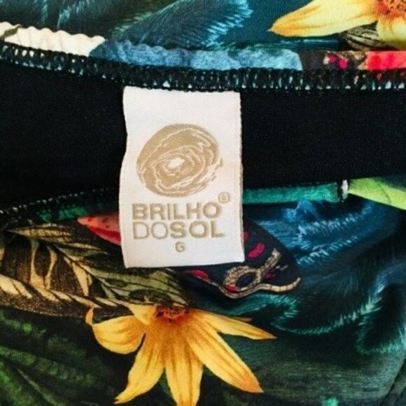 BrilHo Do Sol halter bikini halter floral cutout jungle floral print Large BoxA - Picture 4 of 6